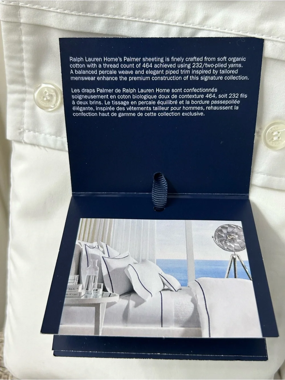 Ralph Lauren Home Palmer King Size 100% Organic Cotton Sham Tux White Set Of 2